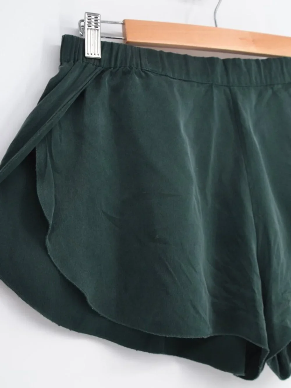 Lunya Washable Silk Matching Pajama Set Dark Green M